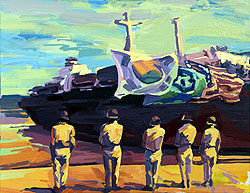 "vages Bündnis", 2009, Öl auf Lw., 70 x 90 cm