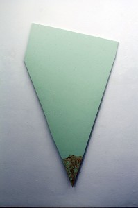 Kristina Berning, o.T., 2012, OSB, Farbe, Schrauben, 160 cm